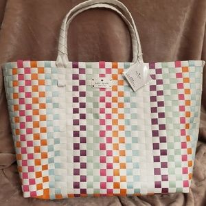 Kate Spade Neon Woven Tote Bag